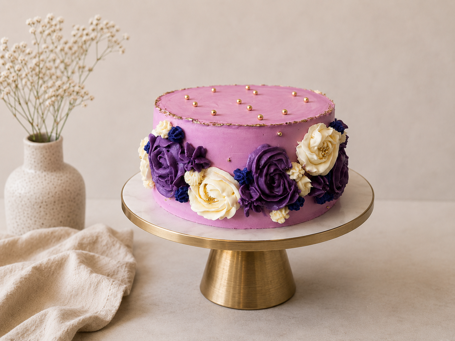Purple floral cake